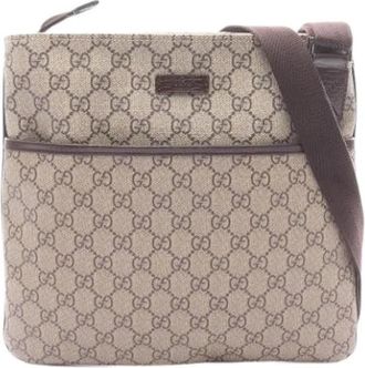 Gucci Pre-owned Vintage GG Supreme Schoudertas - Dames - Vintage Schoudertas - Beige - ONE Size - Leer - Vintage
