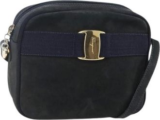 Ferragamo Pre-owned Cross Body Bags, female, Blue, Size: ONE SIZE Pre-owned Leather Cross Body Bag
