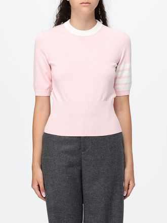 Thom Browne Hector Crewneck Short-Sleeved Jumper in Wool with 4-Bar Stripes