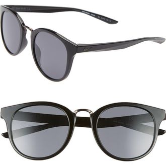 Nike Revere 51mm Round Sunglasses in Black/dark Grey at Nordstrom Rack