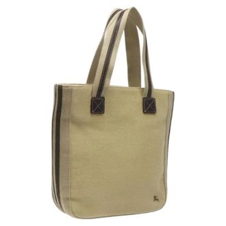 Burberry Tweedehands Canvas handtassen - Dames - Pre-owned - Beige - Maat: ONE Size