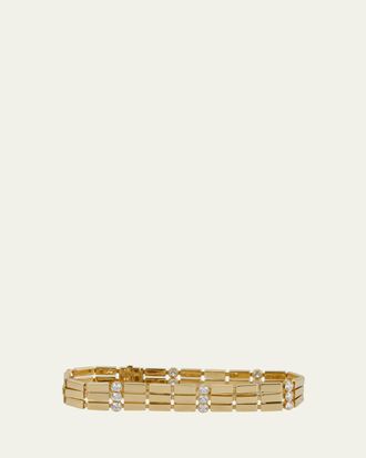 Ileana Makri 18K Yellow Gold Stepping Stone Multi Bracelet with White Diamonds
