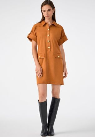 Trina Turk Sequoia Suede Mini Shirtdress