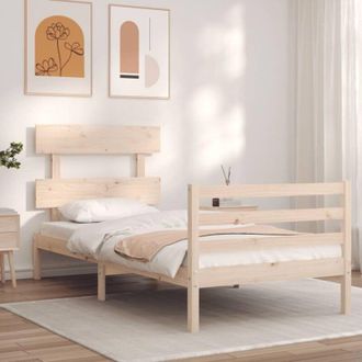 vidaXL Bed Frame without Mattress Small Single Solid Wood Vidaxl