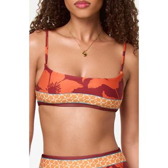 L*Space Presley Rib Bikini Top in Cocobolo at Nordstrom, Size X-Small
