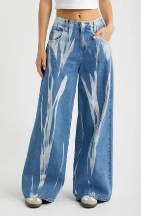 YMI Relaxed Baggy Wide Leg Jeans in Sky Blue at Nordstrom, Size 11