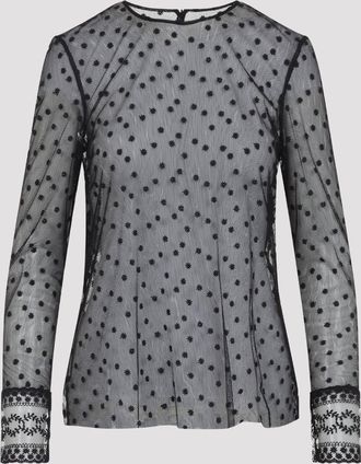 Alberta Ferretti Alberta Ferretti L/S Pois Tulle Top