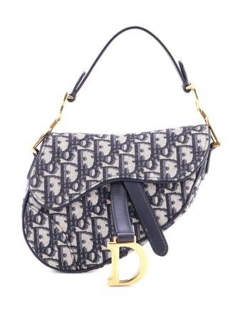 Dior Saddle Handbag Oblique Canvas Mini shoulder bag - Blue