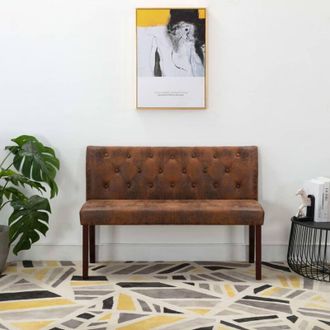 vidaXL Vidaxl - Panca 120 cm Marrone in Similpelle Scamosciata