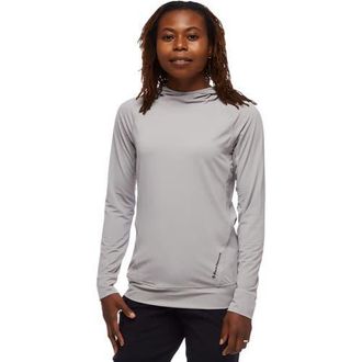 Black Diamond Alpenglow Hooded Long-Sleeve Shirt - Womens in Pewter at Nordstrom, Size X-Small