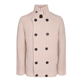 Ballantyne Sweaterjas met dubbele rij knopen - Heren - Vesten - Beige - XL - Wol - Truien & Vesten