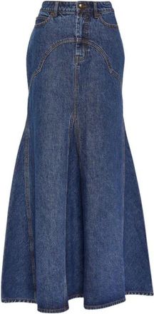 Zimmermann Fishtail Denim Maxi Rok - Dames - Spijkerrokken - Blauw - XS - Denim - Rokken