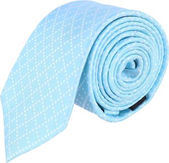 Trafalgar Store Rowan Geo Pattern Silk Tie in Blue at Nordstrom