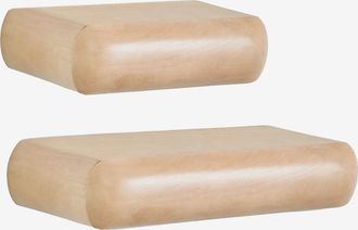 Sklum Set De 2 Estantes De Pared En Madera Carmen Sklum &x2194&xfe0e 40 Cm - &x2194&xfe0e 60 Cm