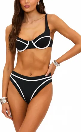 Beach Riot Lulu Demi Bikini Top In Bandana Black