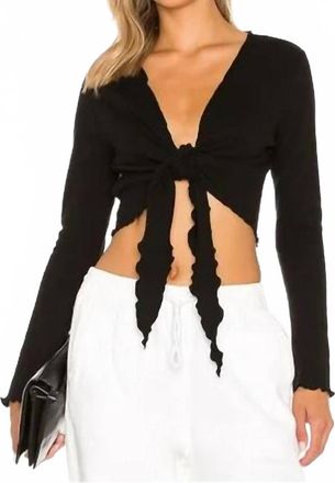 BCBGeneration Lettuce Leaf Trim Shrug Top In Black