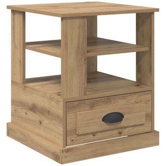 vidaXL Armario de Noche con cajón Roble artisan 50 x 50 x 60 cm vidaXL