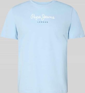 Pepe Jeans London Regular Fit T-Shirt aus reiner Baumwolle Modell EGGO in Hellblau, Gr&ouml;&szlig;e XXL