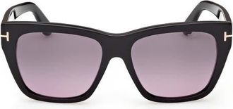 Tom Ford Flynn 55mm Gradient Butterfly Sunglasses in Black /Gradient Smoke at Nordstrom