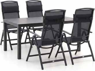 Forza Furniture Forza Capri/Menzano 160cm dining tuinset 5-delig verstelbaar