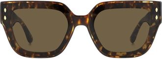Isabel Marant Vierkante Acetaat Zonnebril in Bruin Schildpad - Dames - Zonnebrillen - Bruin - 65 MM - Accessoires