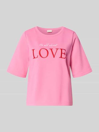 Milano Milano Italy T-Shirt mit Statement-Stitching in Pink, Gr&ouml;&szlig;e XXL