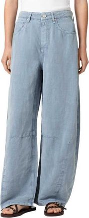 AllSaints Jett Wide Leg Pull-On Pants in Light Blue at Nordstrom, Size 10 Us
