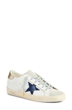 Golden Goose Super-Star Low Top Sneaker in White/Blue at Nordstrom, Size 5Us