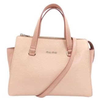 Miu Miu Pre-owned Handbag - Dames - Pre-owned - Roze - Maat: ONE Size Leer