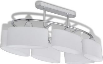 vidaXL L&aacute;mpara De Techo Con Seis Focos Elipsoidales De Vidrio, E14 Vidaxl