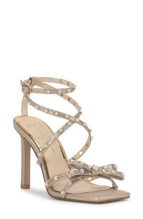 Jessica Simpson Loelva Studded Strappy Sandal in Champagne at Nordstrom Rack, Size 5.5