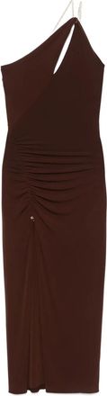 Nissa halterneck midi dress - women - Spandex/Elastane/Polyester/Polyester/Spandex/Elastane - 36 - Brown