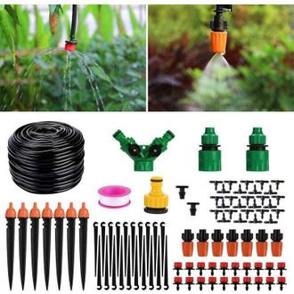 OEM Sistema De Riego Para Jard&iacute;n, Kit De Riego Por Microgoteo De 40 M/100 Pies, Sistema De Riego Autom&aacute;tico Ajustable Para C&eacute;sped, Invernaderos De Patio Y