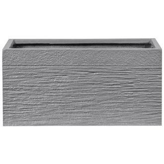 Beliani Maceta De Fibras De Arcilla Gris 50 X 23 X 24 Cm Para Interior Y Exterior Rectangular Myra