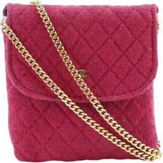Chanel Pre-owned Cotton chanel-bags - Dames - Vintage Schoudertas - Rood - ONE Size - Katoen - Vintage
