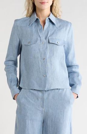 TWP Carter Button-Up Shirt in Light Indigo at Nordstrom Rack, Size X-Small
