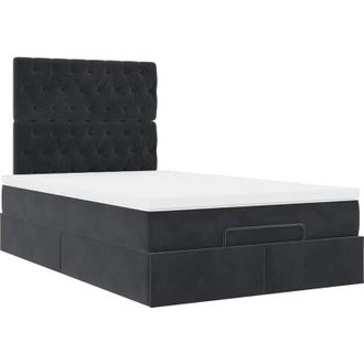vidaXL Estructura De Cama Otomana Colchones Terciopelo Negro Vidaxl