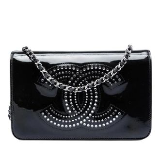 Chanel Pre-owned Wallet on Chain - Dames - Pre-owned - Zwart - Maat: ONE Size Leer