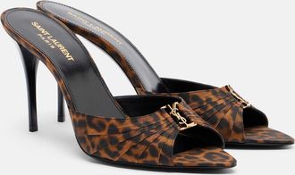 Saint Laurent Babylone Cassandre grosgrain mules