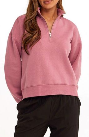 Threads 4 Thought Constance Triblend Half Zip Pullover Sweatshirt in Wild Rose at Nordstrom, Size X-Large