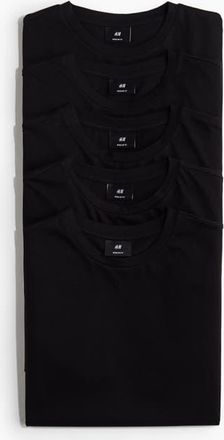 H&M 5-pack regular fit t-shirts in Black at Nordstrom, Size Xx-Large