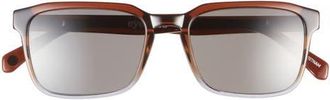 Eyebobs Seymour Glass 52mm Polarized Rectangular Sunglasses in Mahogany /Fog Grey /Grey at Nordstrom