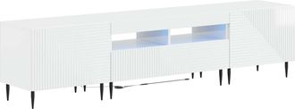 vidaXL Conjunto De 3 Muebles Para Tv Con Led Blanco Brillante Vidaxl