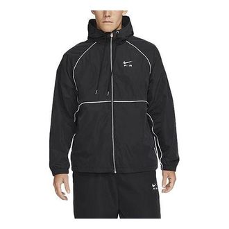 Nike Contrasting Colors Logo Knitted Hooded Jacket Black DQ4214-010