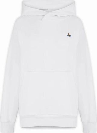 Vivienne Westwood Mens Mens White Vivienne Westwood Embroidered Orb Hooded Sweatshirt - Size: 34