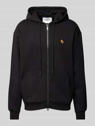 Iceberg Sweatjacke mit Label-Stitching Modell FELPA in Black, Größe XL