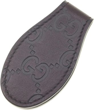 Gucci Dark Brown Leather Money Clip (Pre-Owned)