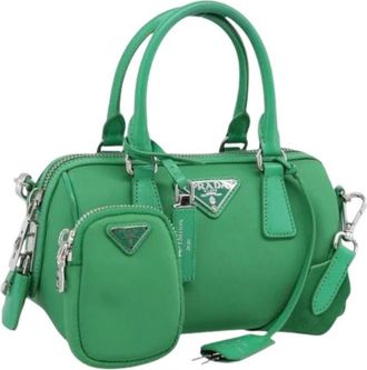 Prada Pre-owned Vintage Mini Hand Bag - Dames - Vintage Mini Tas - Groen - ONE Size - Nylon - Vintage