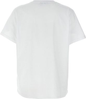 Ganni Kitten-Print Cotton Jersey T-shirt - White