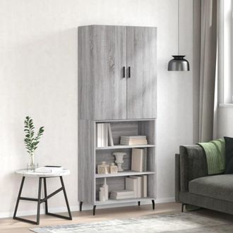 vidaXL Furniture Limited - Aparador Alto Madera Contrachapada Gris